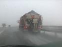На дорогах Волгоградской области, в том числе в соседнем с Камышинским районе,  "ни с того, ни с сего" выпал снег