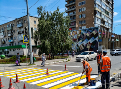 В Камышине начали повторную покраску «зебр» после ливней