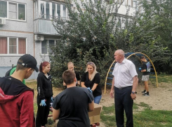 Спикер Камышинской городской думы и кандидат в депутаты Владимир Пономарев в предвыборную кампанию вывел «отряд» на покраску детских площадок