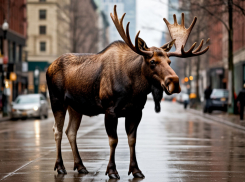 Лось устроил погром в Урюпинске