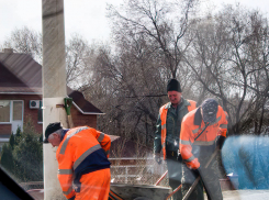 В Камышине «оранжевые жилеты» вышли подметать Бородинский мост и пилить деревья