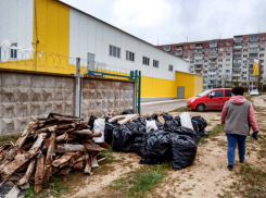 Продавцы крупных магазинов в 5-м микрорайоне сегодня вышли на субботник, чтобы немного убрать примыкающий пустырь