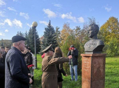 В Камышине небольшая группа чиновников, депутатов и общественников «в суженном формате» возложила цветы к бюсту Героя Советского Союза Сергея Давыдова