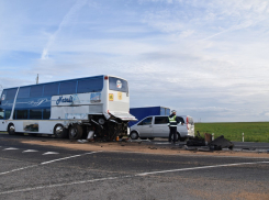 На трассе М6 в Рязанской области КАМАЗ протаранил автобус из Камышина с 62 пассажирами