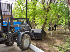 В Камышине парк Комсомольцев-добровольцев активно готовят к Первомаю