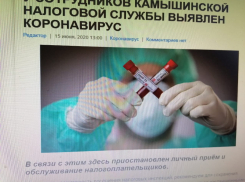 Камышинская административная газета «Диалог» объявила, что налоговая инспекция в Камышине закрыта из-за того, что ее сотрудники заразились коронавирусом