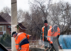 В Камышине "оранжевые жилеты" вышли подметать Бородинский мост и пилить деревья