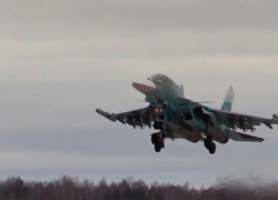 Истребитель Су-34 уничтожил военный объект украинских националистов