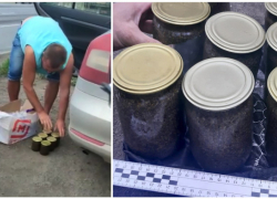 Скромный путешественник спокойно вез в салоне автомобиля 8 банок черной икры