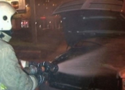 Под Камышином на трассе загорелась Киа Спектра