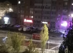 Зеленые деревья на белом снегу: к полуночи последнего дня октября Камышин приобрел фантазийный вид