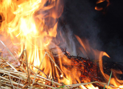 Вчера вечером в селе Саломатино Камышинского района кто-то поджег большой стог сена