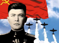 Огромный портрет Героя Советского Союза  камышанина Ивана Базарова решили разместить на торце многоэтажки в Волгограде