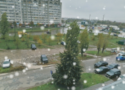 В Камышине 27 октября вместе с дождем пошел никем не предсказанный снег
