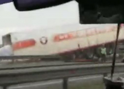 Под Волгоградом фура вылетела с трассы (ВИДЕО)