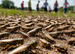 Азиатская и итальянская саранча полчищами движется с юга на север Волгоградской области