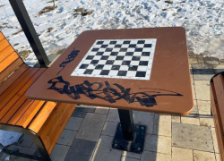 В Камышине в обновленном парке Текстильщиков уличные шахматные столы измалевали неизвестные "отдыхающие"