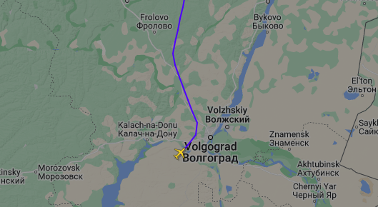 Самолёт Минобороны пролетел над Волгоградской областью