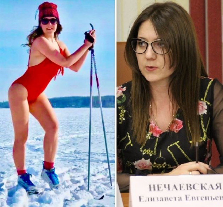 Из правительства Саратовской области выгнали замминистра с хорошей фигурой  из-за ее фото на снегу в алом купальнике