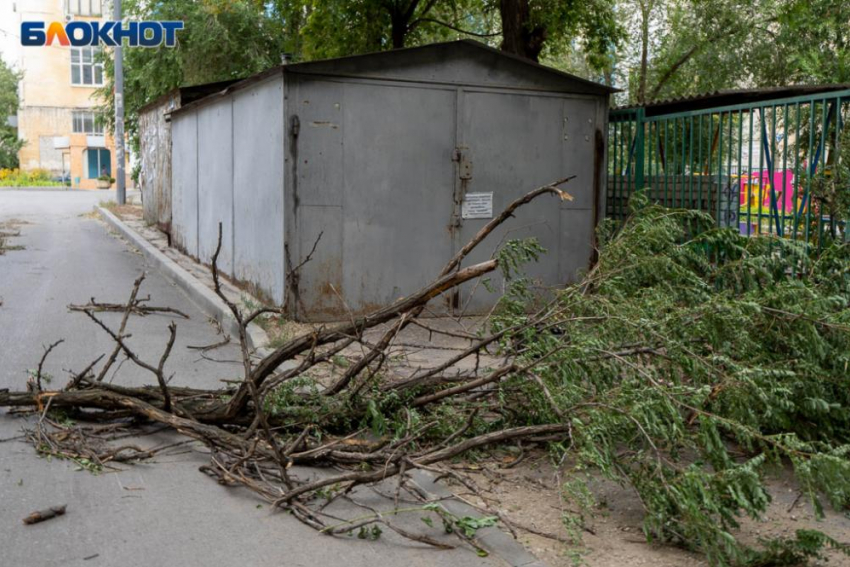В соседнем с Камышинским - Ольховском районе шквалистым ветром сносило крыши и рвало провода