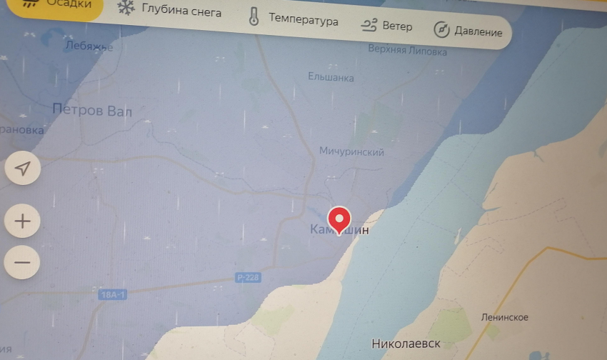 Через час-два Камышин попадает в крупный дождевой фронт