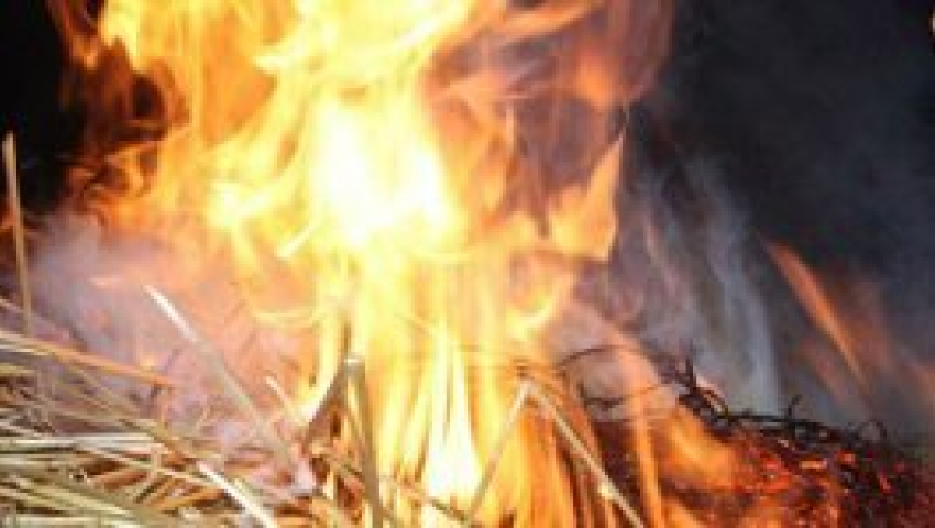 В Камышинском районе сгорел стог сена