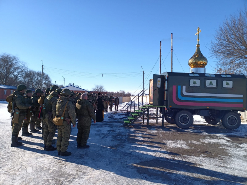 Походный храм преподобного Сергия Радонежского, созданный военнослужащими в Камышине, доставлен в учебный центр Волгоградского гарнизона